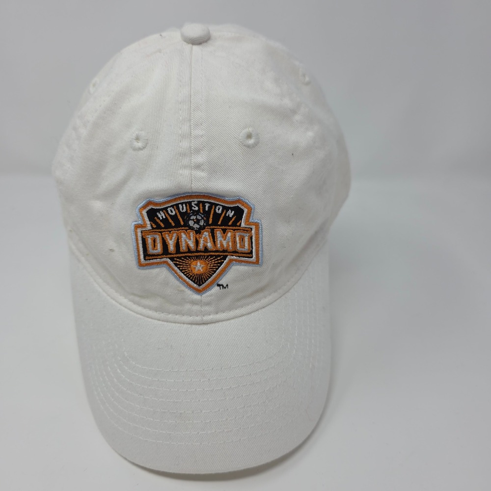MLS Houston Dynamo Hat OSFA Soccer Fan Gear Cotton Adjustable White Cap EZN89
